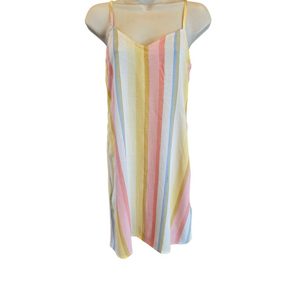 Billabong S pastel Easter beach summer dress colorful midi EUC adjustable y2k